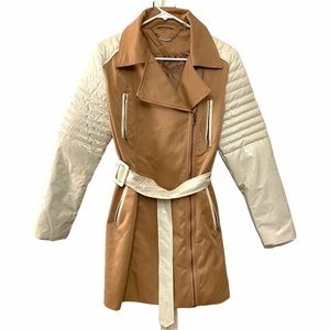 Paparazzi Women's Tan Trench Coat Moto Jacket
